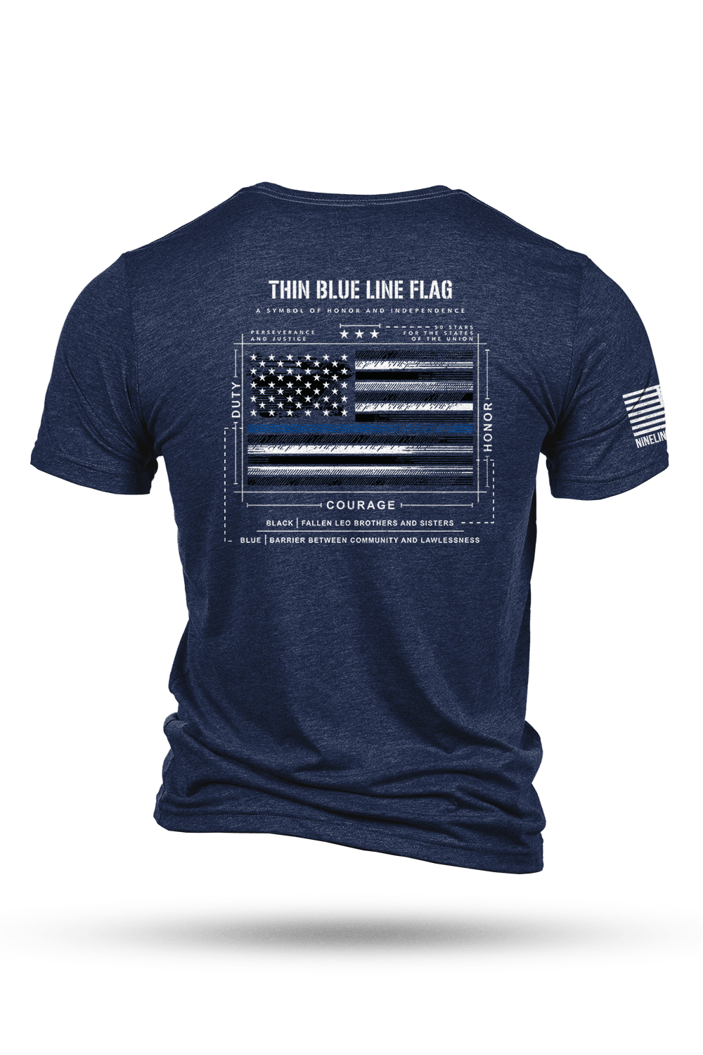 T-Shirt TBL Cave - FLAG And SCHEMATIC – Tri-Blend Apparel Man