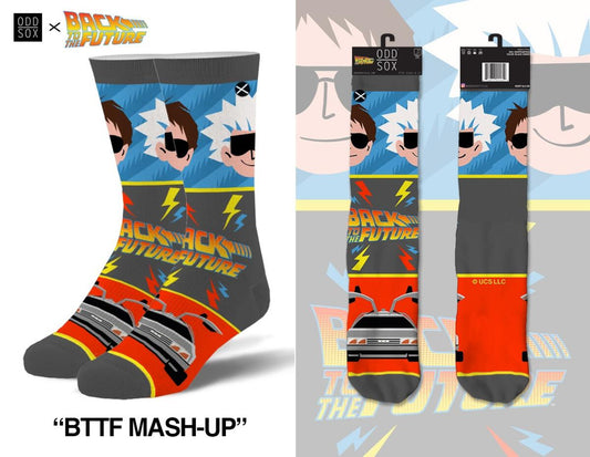 Back to the Future "BTTF Mash-Up" Men's Crew Socks (Size 8-12)