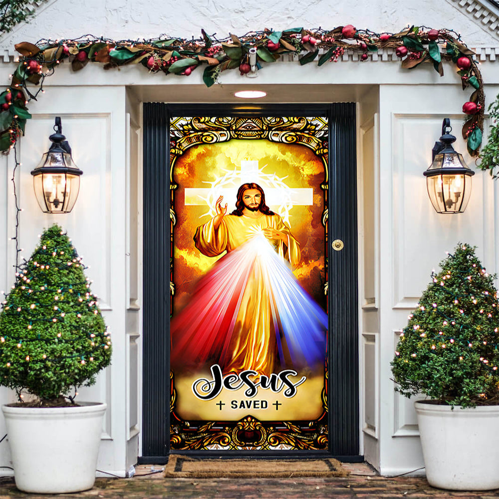 Jesus Of Divine Mercy Door Cover