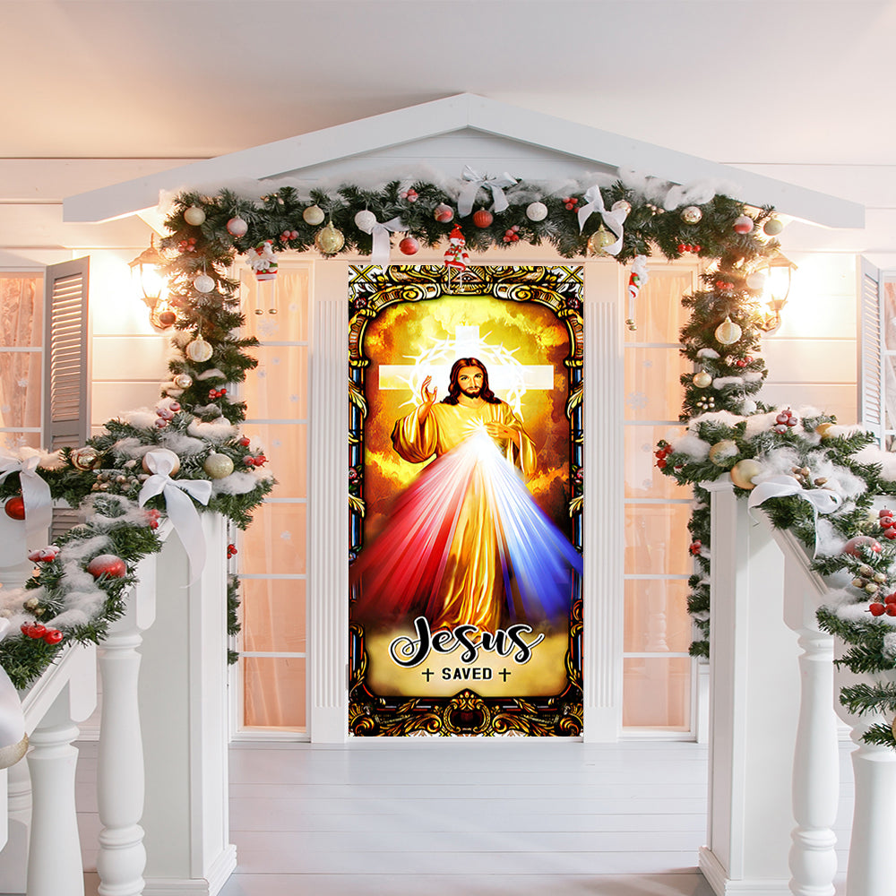 Jesus Of Divine Mercy Door Cover