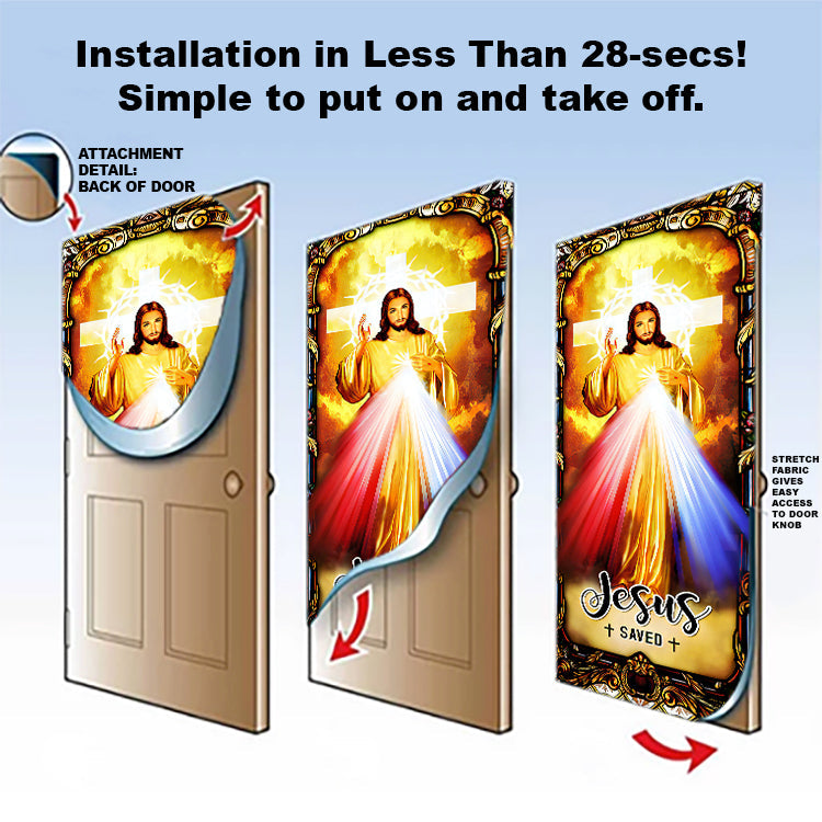 Jesus Of Divine Mercy Door Cover