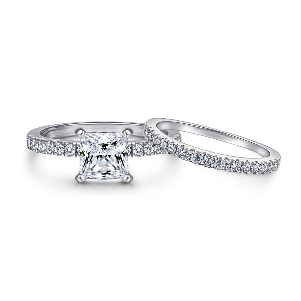 The Emma - Silver Wedding Ring Set