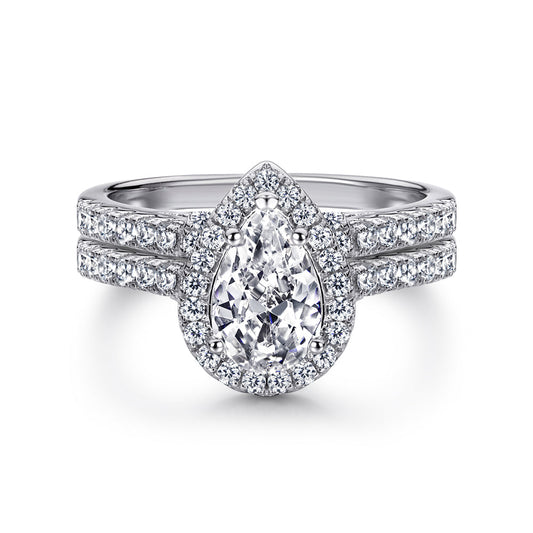 The Elizabeth - Silver Wedding Ring Set