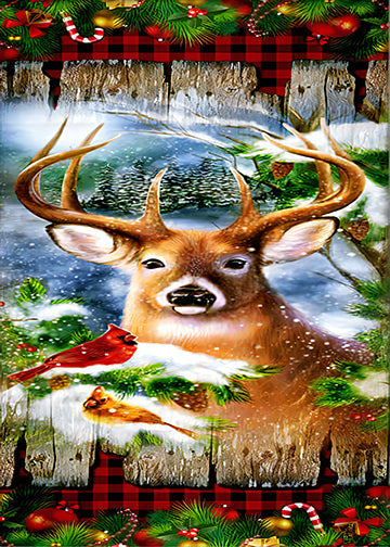 Deer Christmas Door Cover