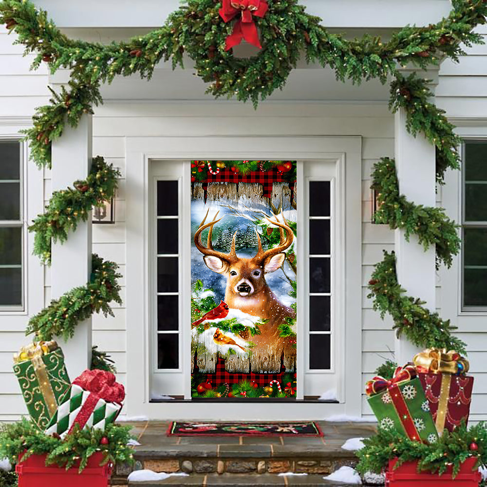 Deer Christmas Door Cover