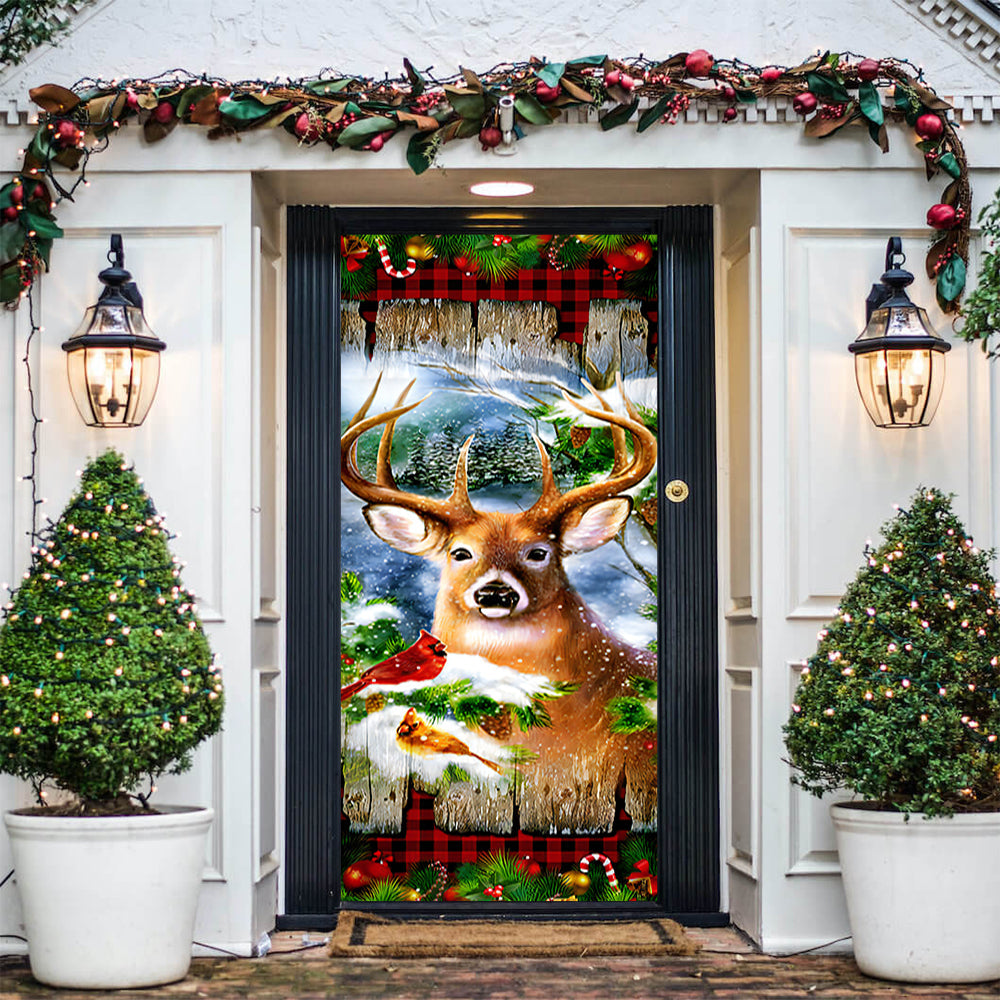 Deer Christmas Door Cover