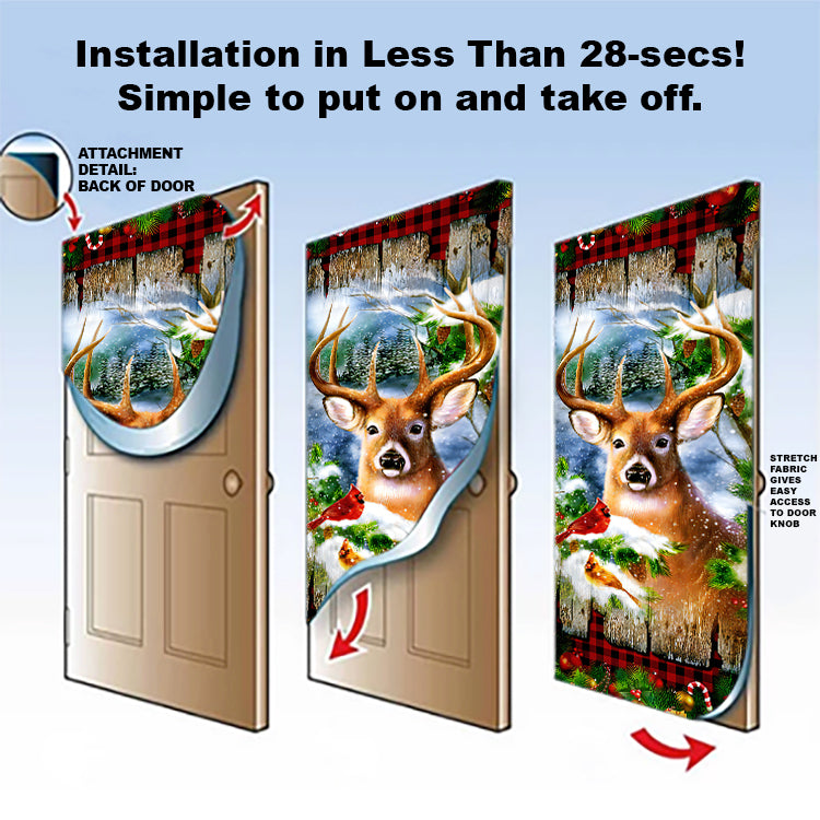 Deer Christmas Door Cover