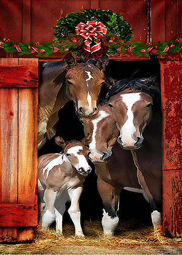 Happy Family Horse Door Cover