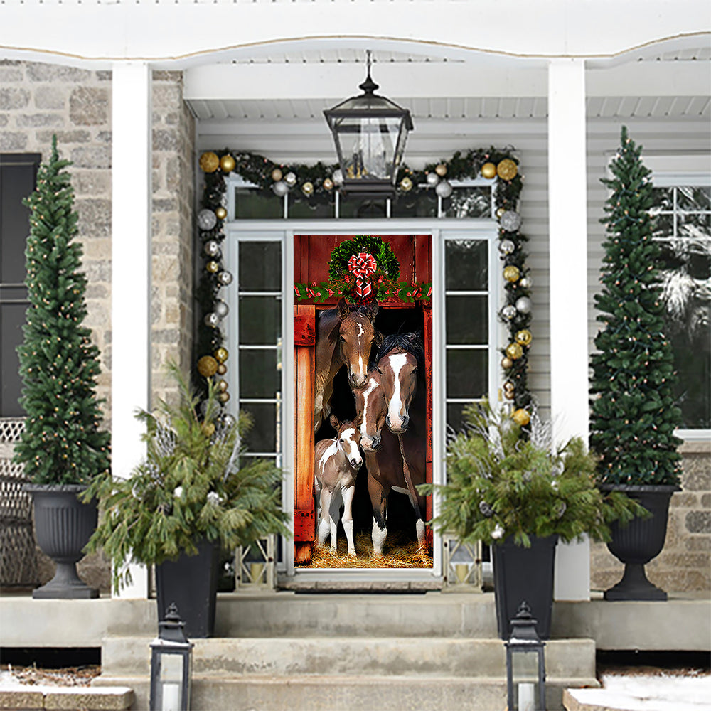 Happy Family Horse Door Cover