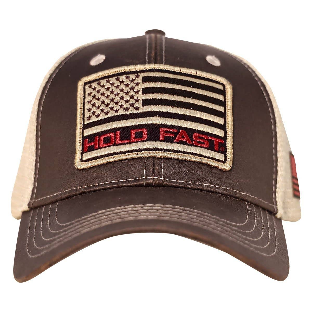 HOLD FAST Mens Cap Flag Red And Tan