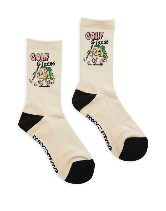 Golf & Tacos Men's Socks Ivory O/S