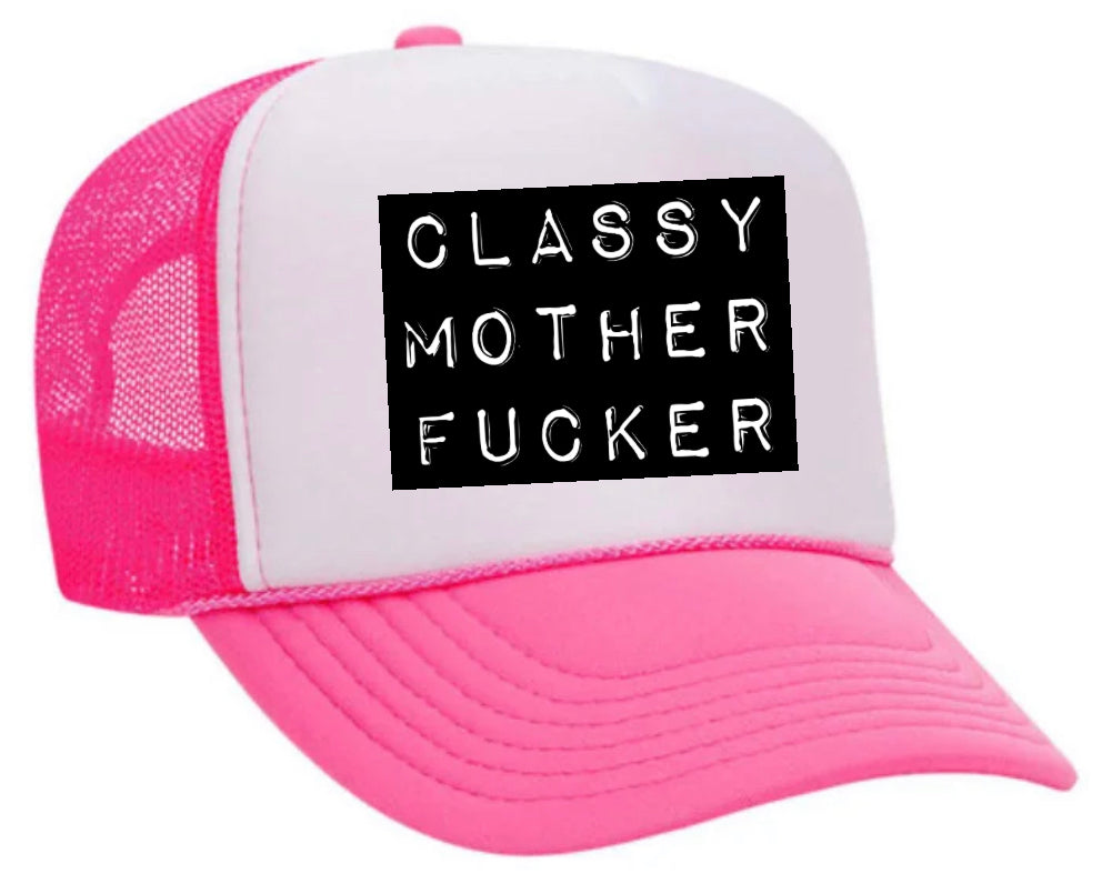 Classy Mother Fucker Block Trucker Hat