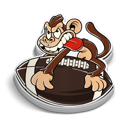 Monkey Football Hard Hat Decal