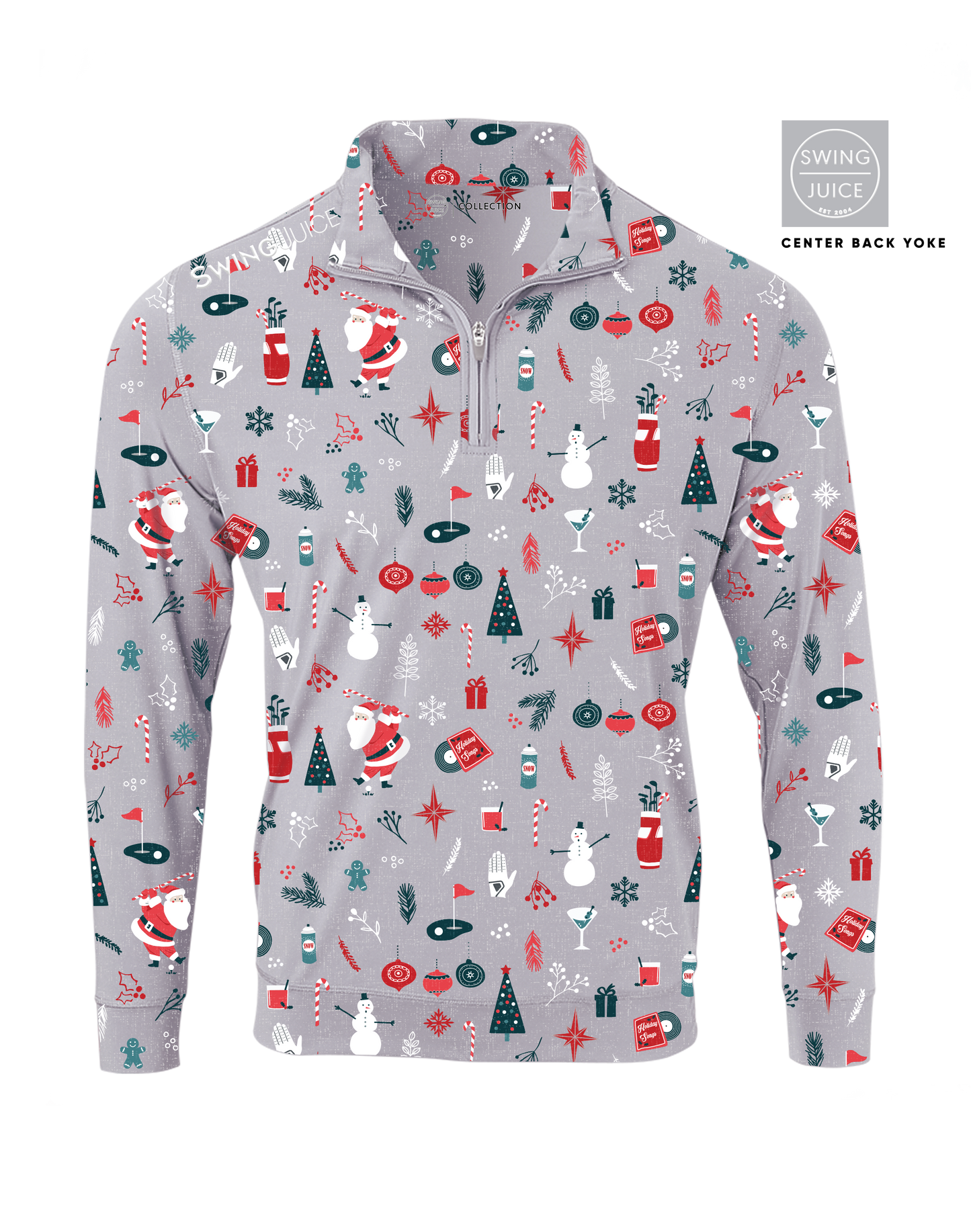 Golf Swingin' Retro Santa Men's Quarter Zip