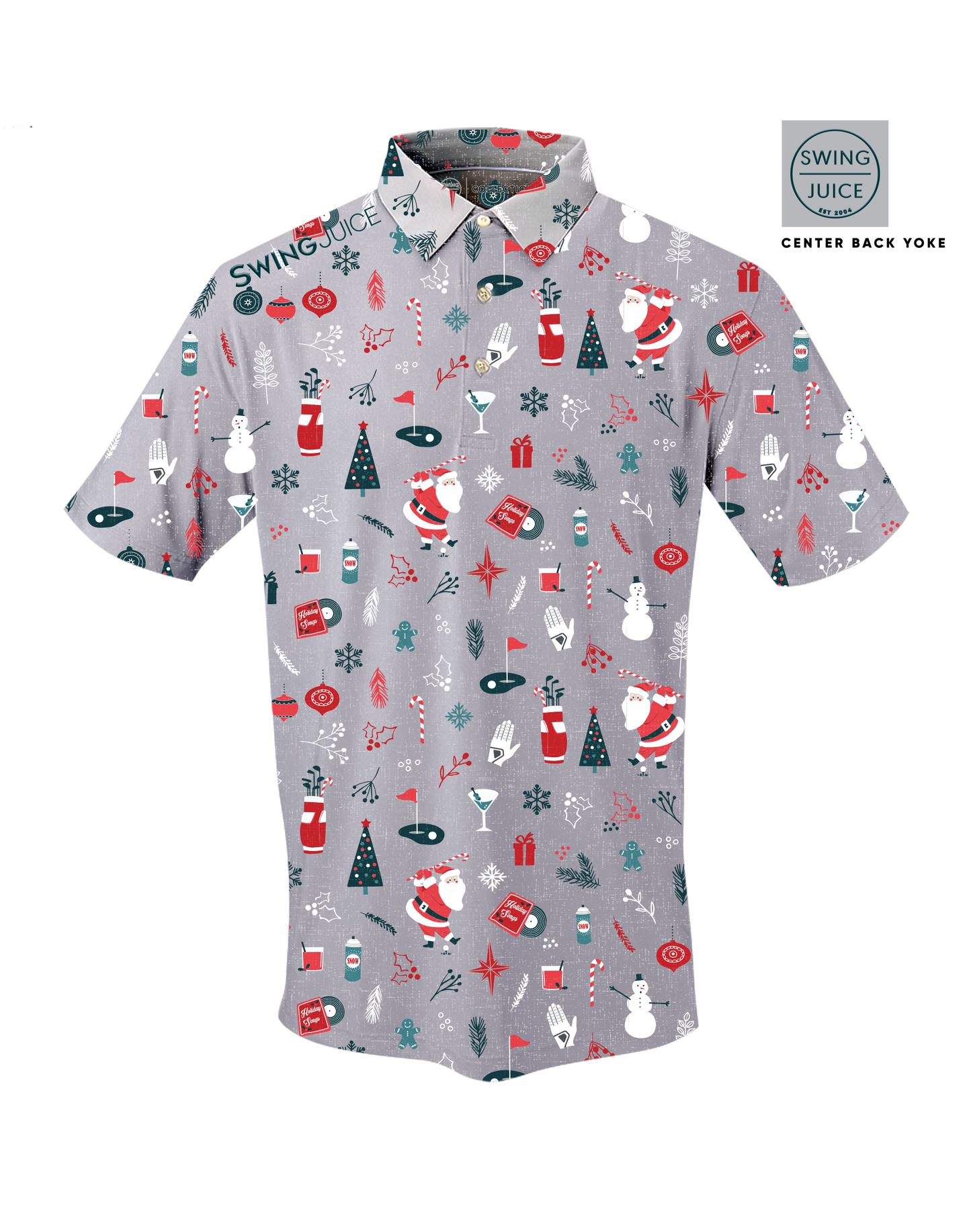 Golf Swingin' Retro Santa Men's Polo