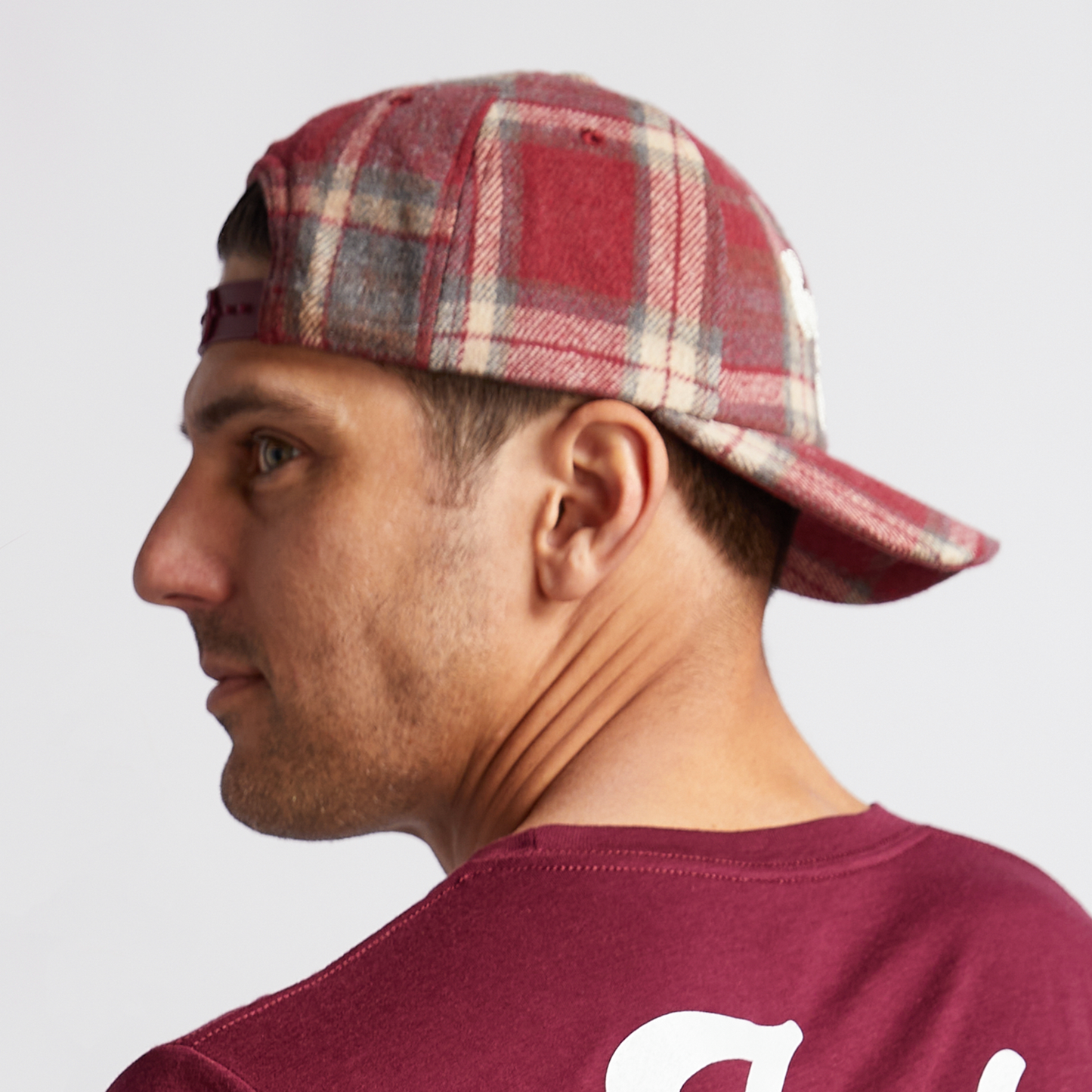 Golf SJ Plaid Unisex Dad Hat Burgundy O/S