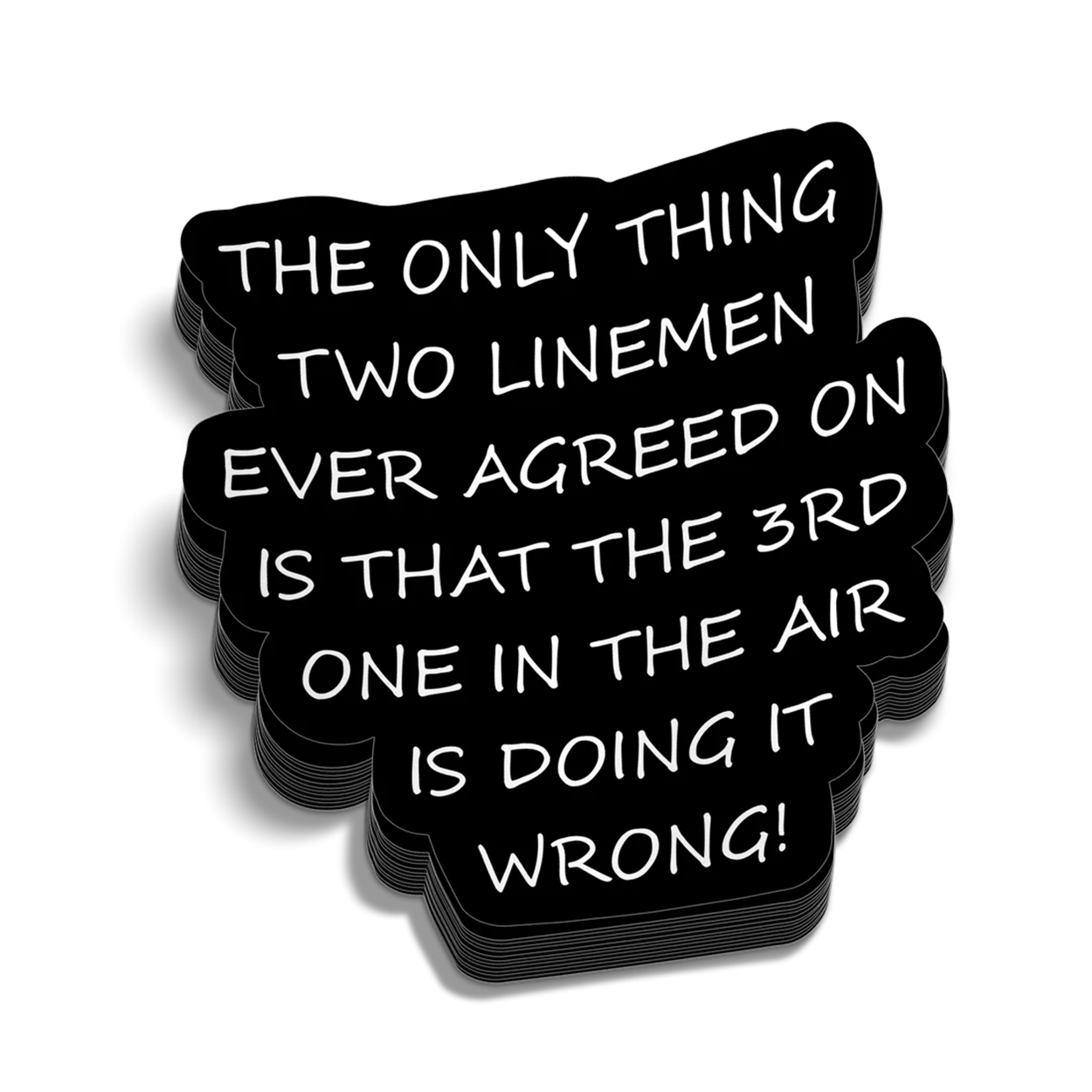 Two Linemen Hard Hat Decal