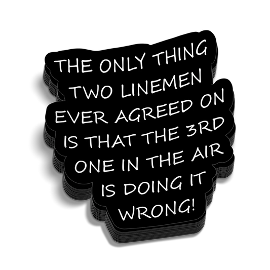 Two Linemen Hard Hat Decal