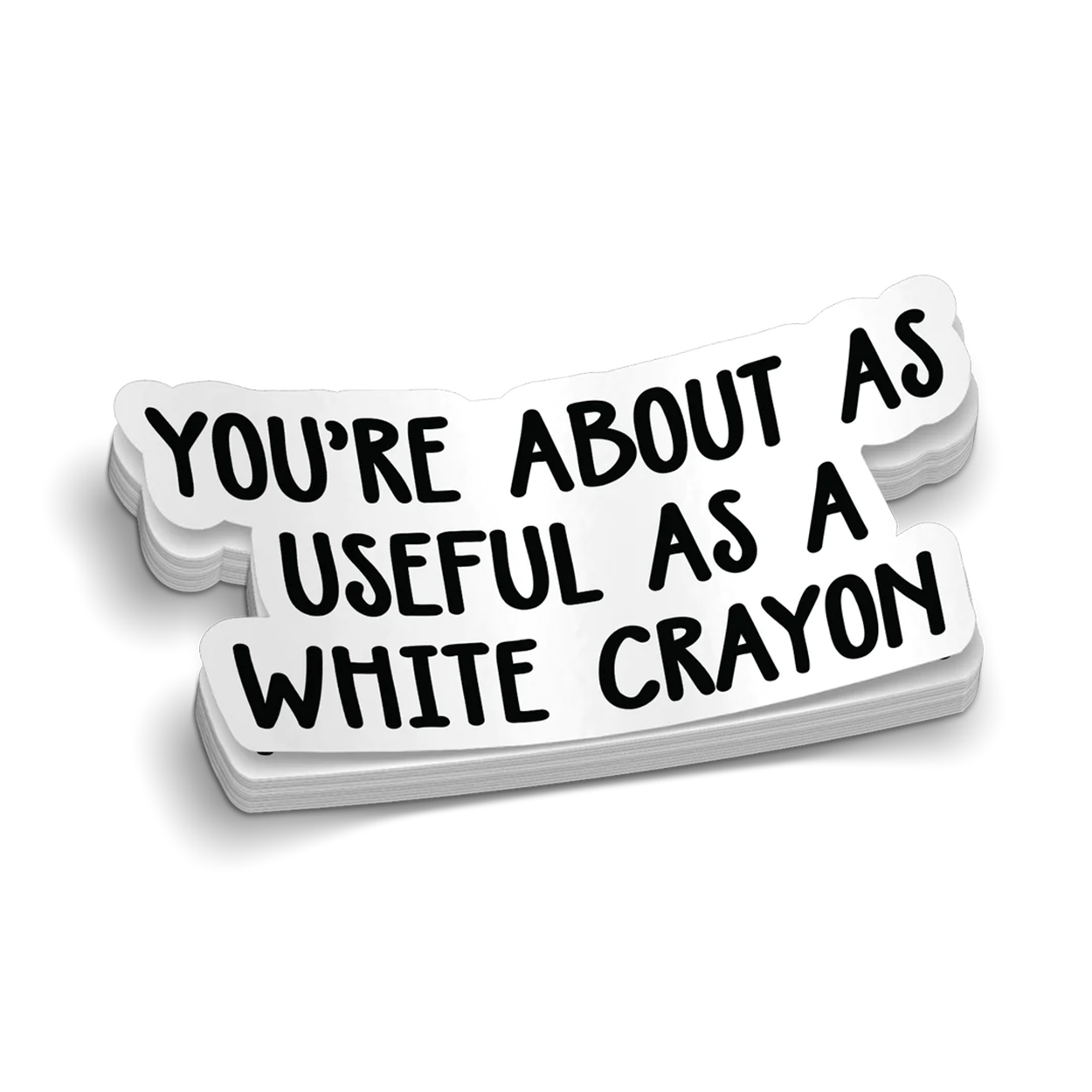 White Crayon Hard Hat Decal