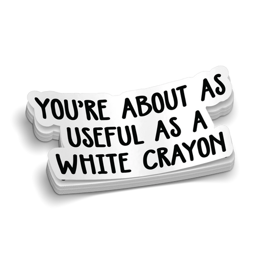 White Crayon Hard Hat Decal