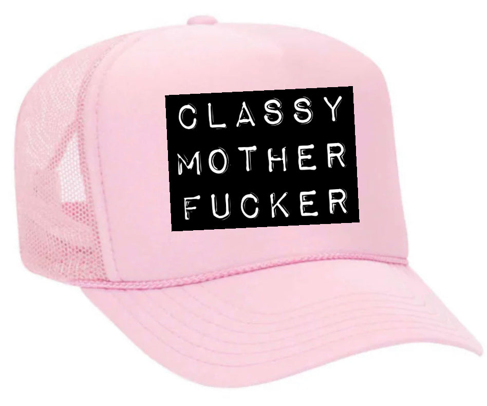 Classy Mother Fucker Block Trucker Hat