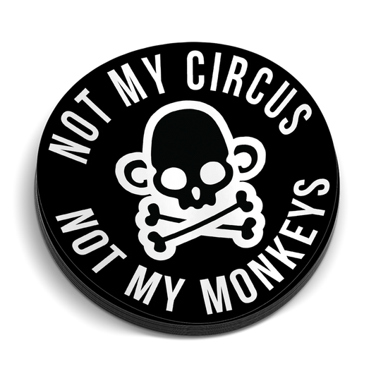 Not My Monkeys Hard Hat Decal