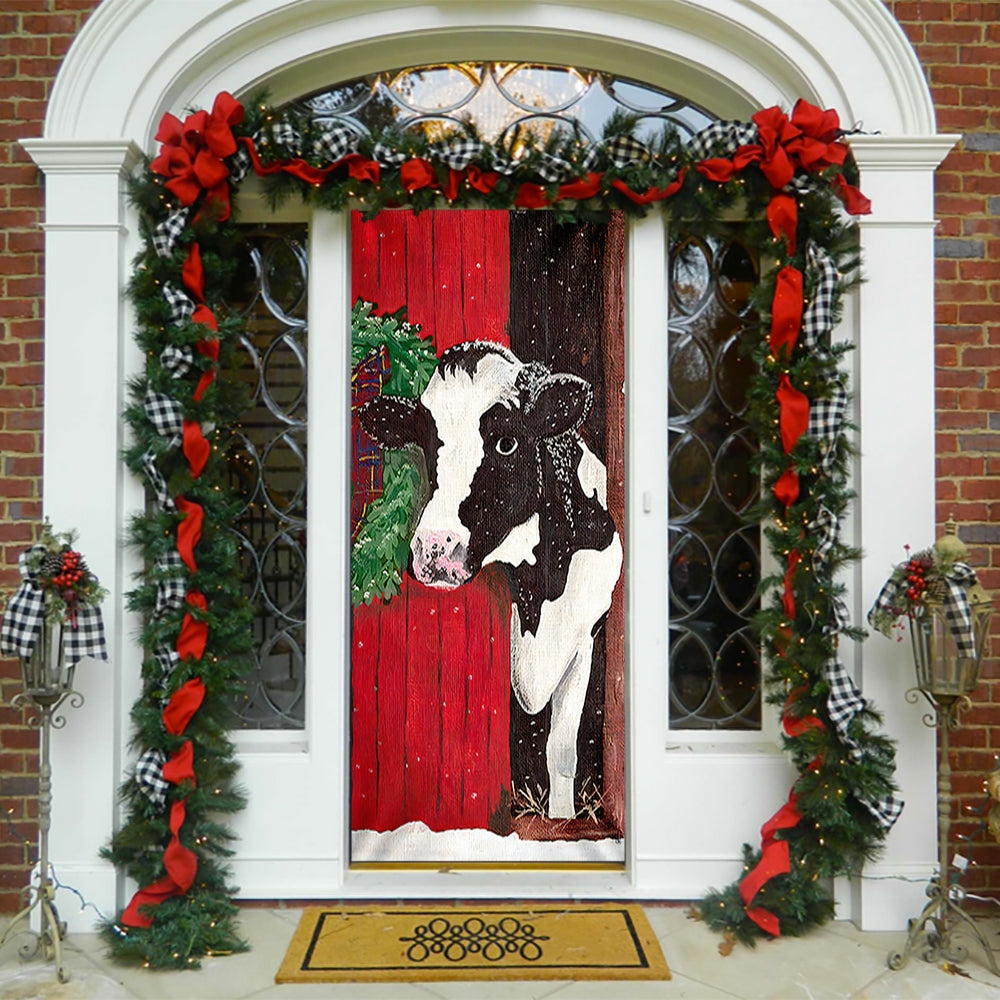 Cow Farmhouse Door Cover