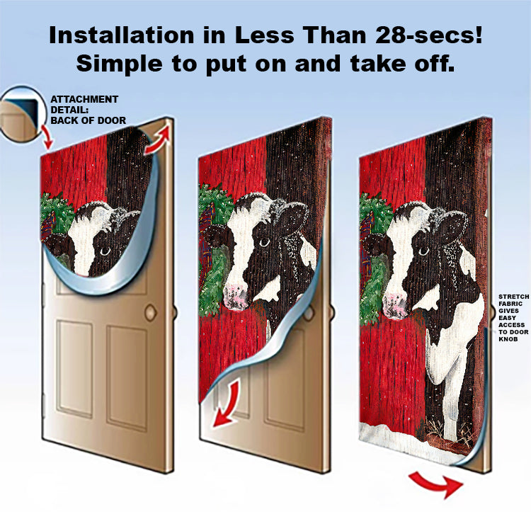 Cow Farmhouse Door Cover