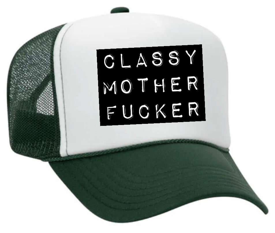 Classy Mother Fucker Block Trucker Hat