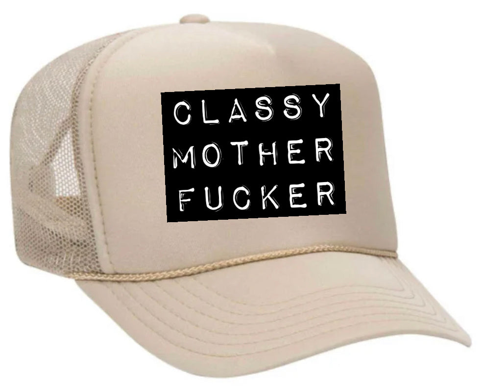 Classy Mother Fucker Block Trucker Hat