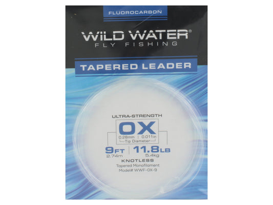 0X Fluorocarbon Leader, 9' | 3 Pack | Wild Water Fly Fishing