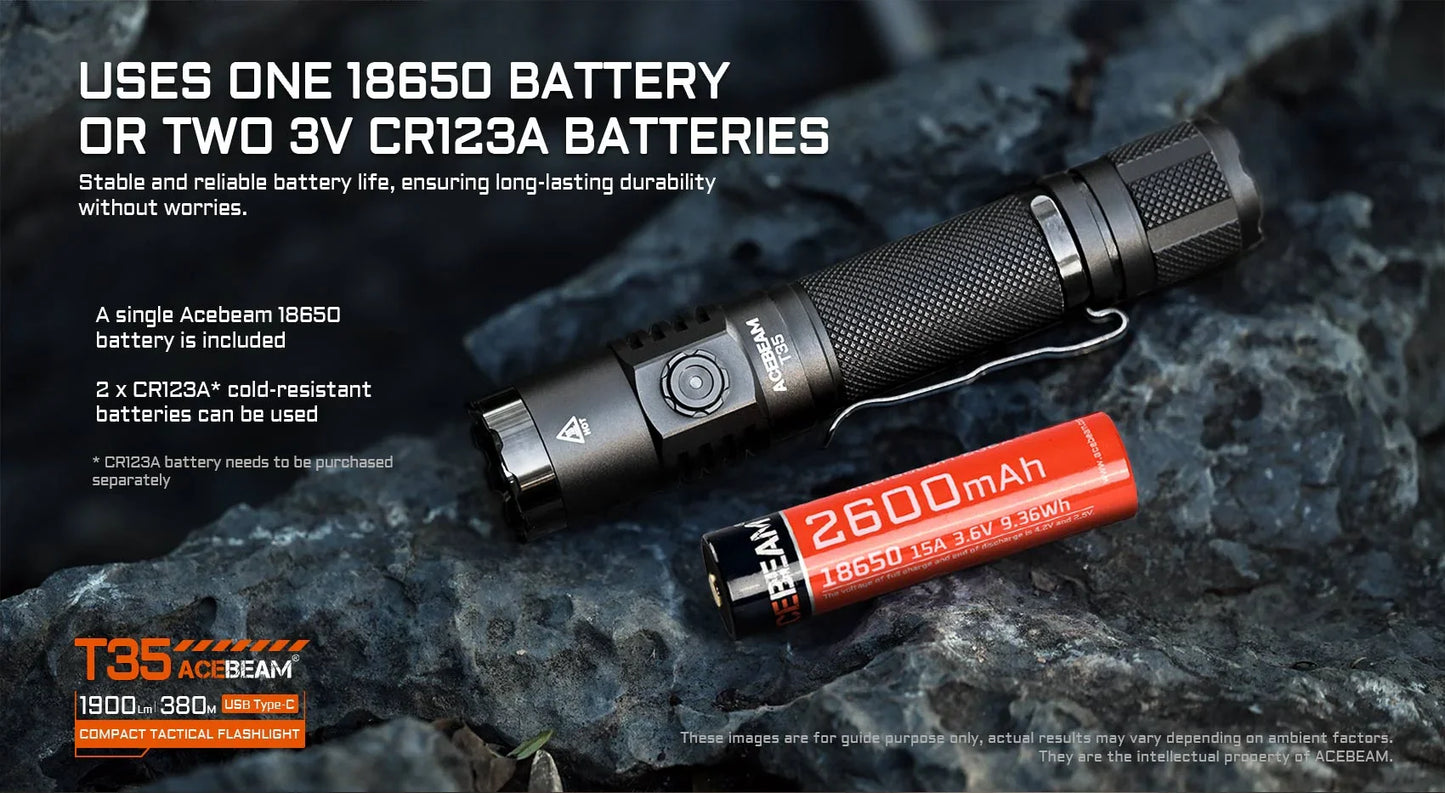 T35 CRTF 18650 Dual Switch Flashlight By Acebeam