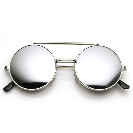 Steampunk Vintage Retro Round Circle Flip Up Sunglasses 8795