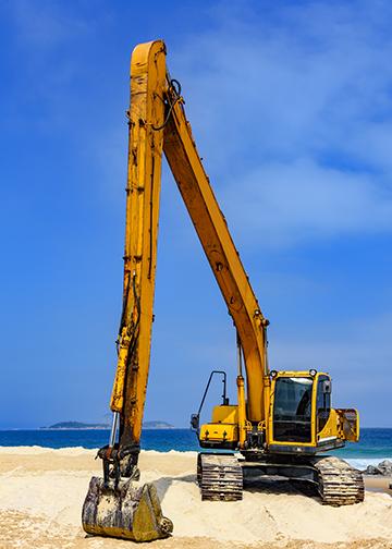 Yellow Excavator Door Banner