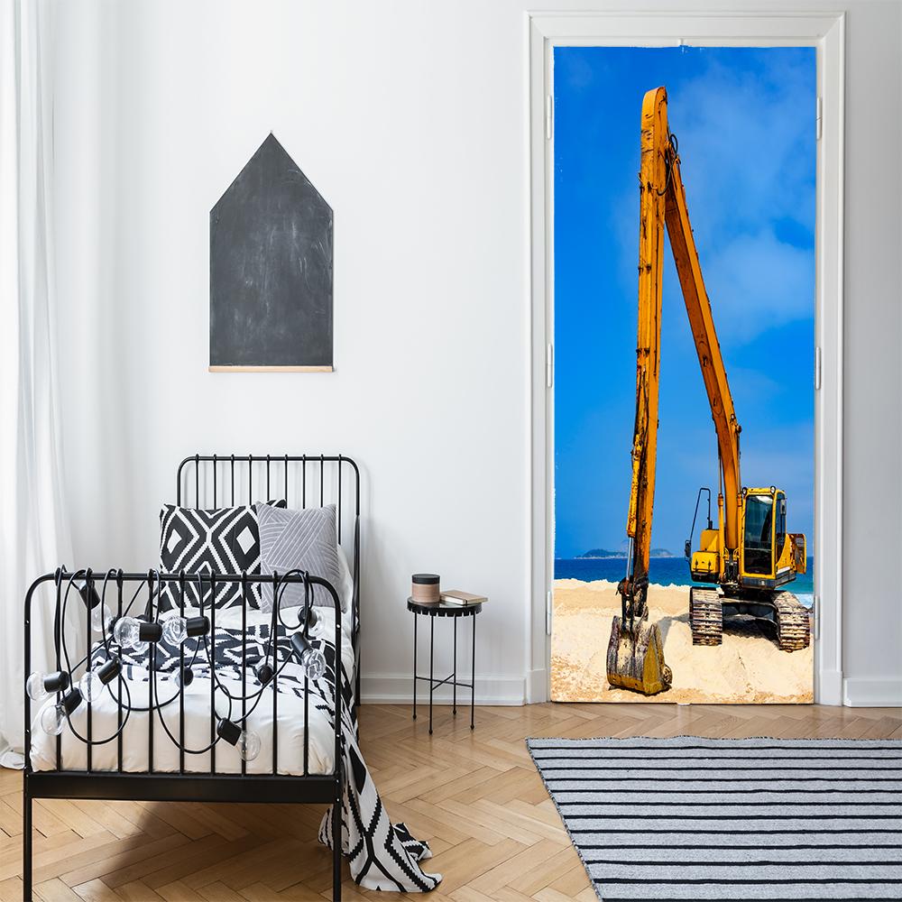 Yellow Excavator Door Banner