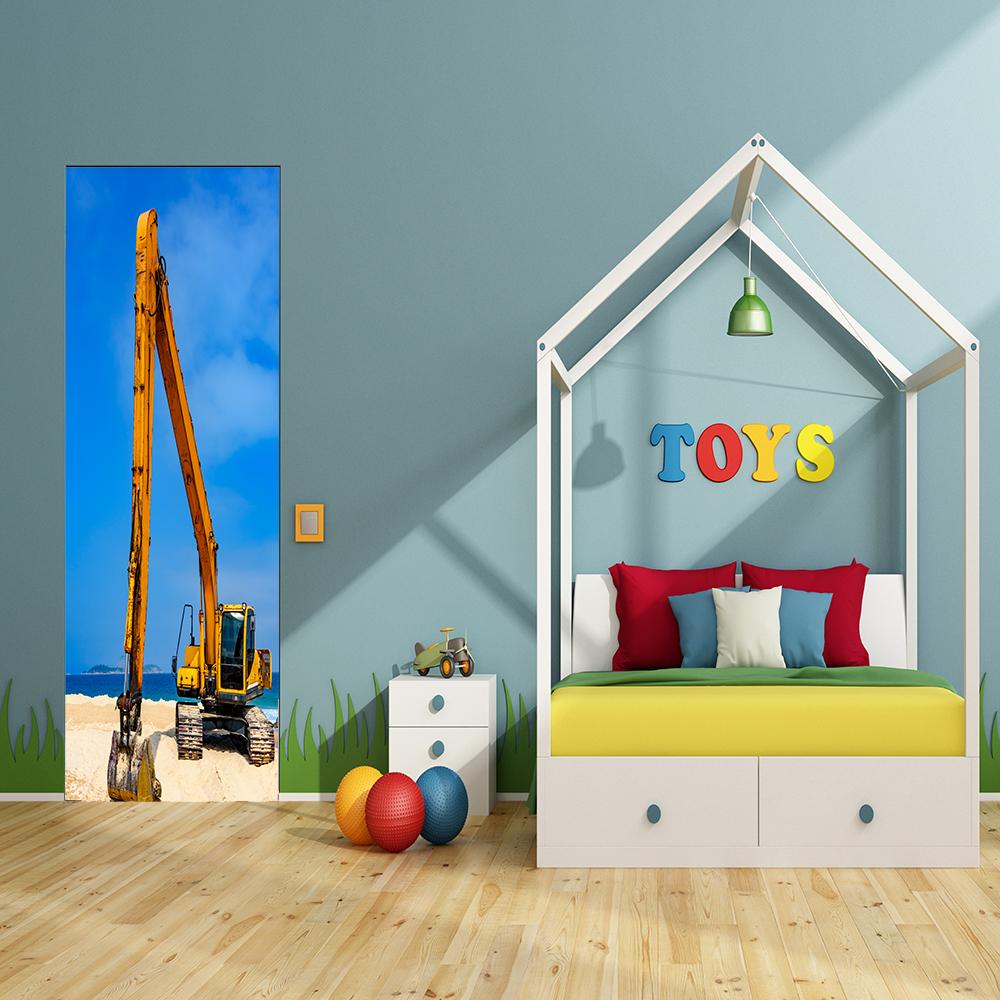 Yellow Excavator Door Banner