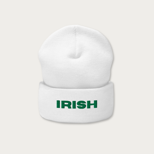 Irish Cuffed Beanie - White