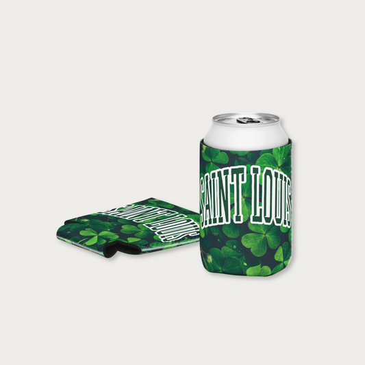 Collegiate clover can koozie