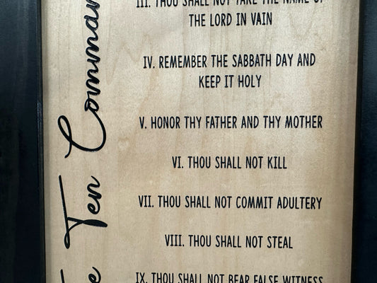 Concealed Gun Storage Cabinet with The Ten Commandments