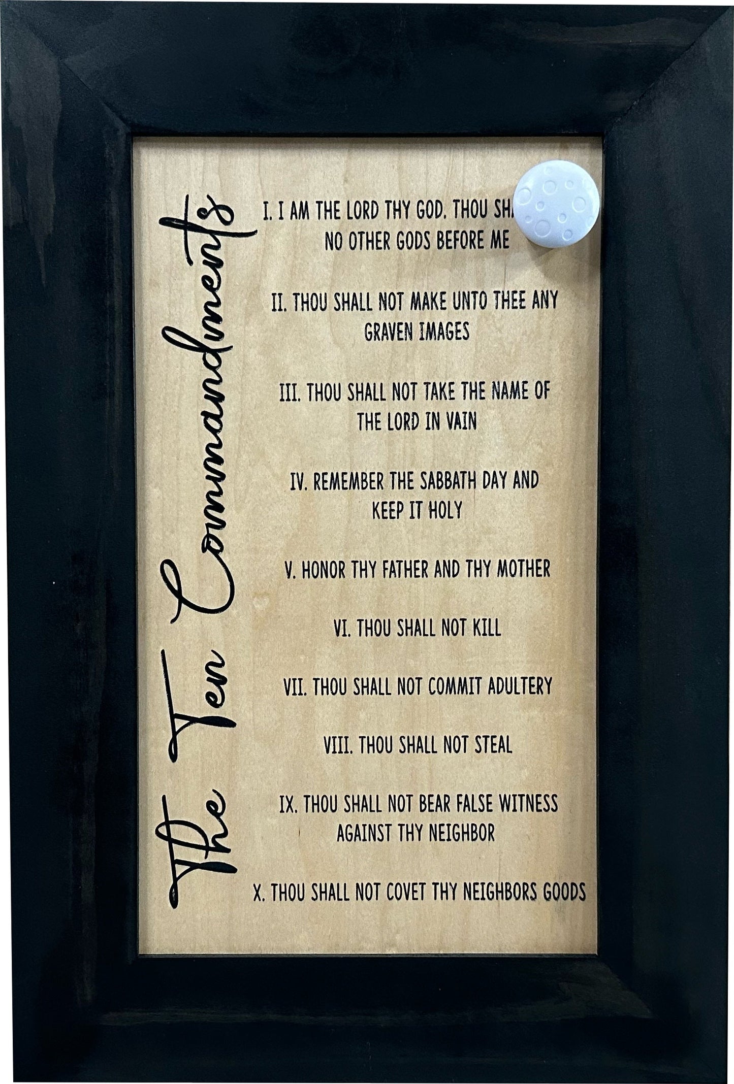 Concealed Gun Storage Cabinet with The Ten Commandments