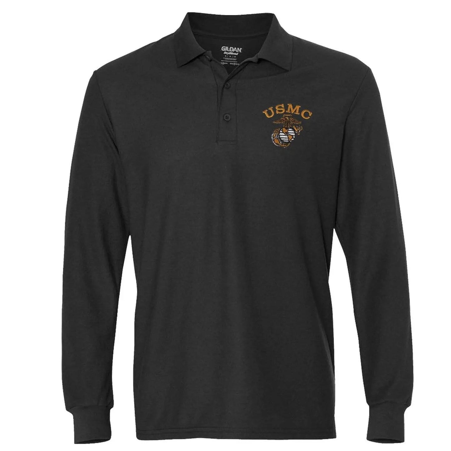 Tonal USMC EGA Embroidered Long Sleeve Polo