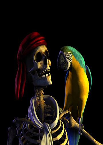 Gasparilla Pirate with Parrot