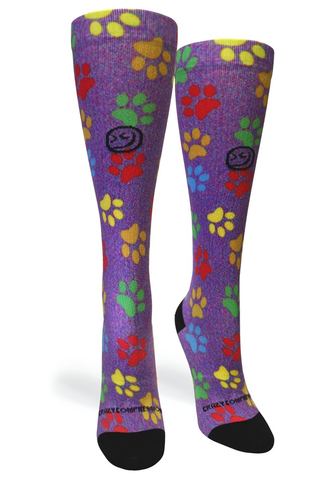 Paw Prints Station Purple - (Standard & Extra Wide)