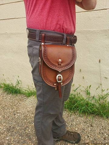 Leather Saddle Bag Purse with Detachable Strap