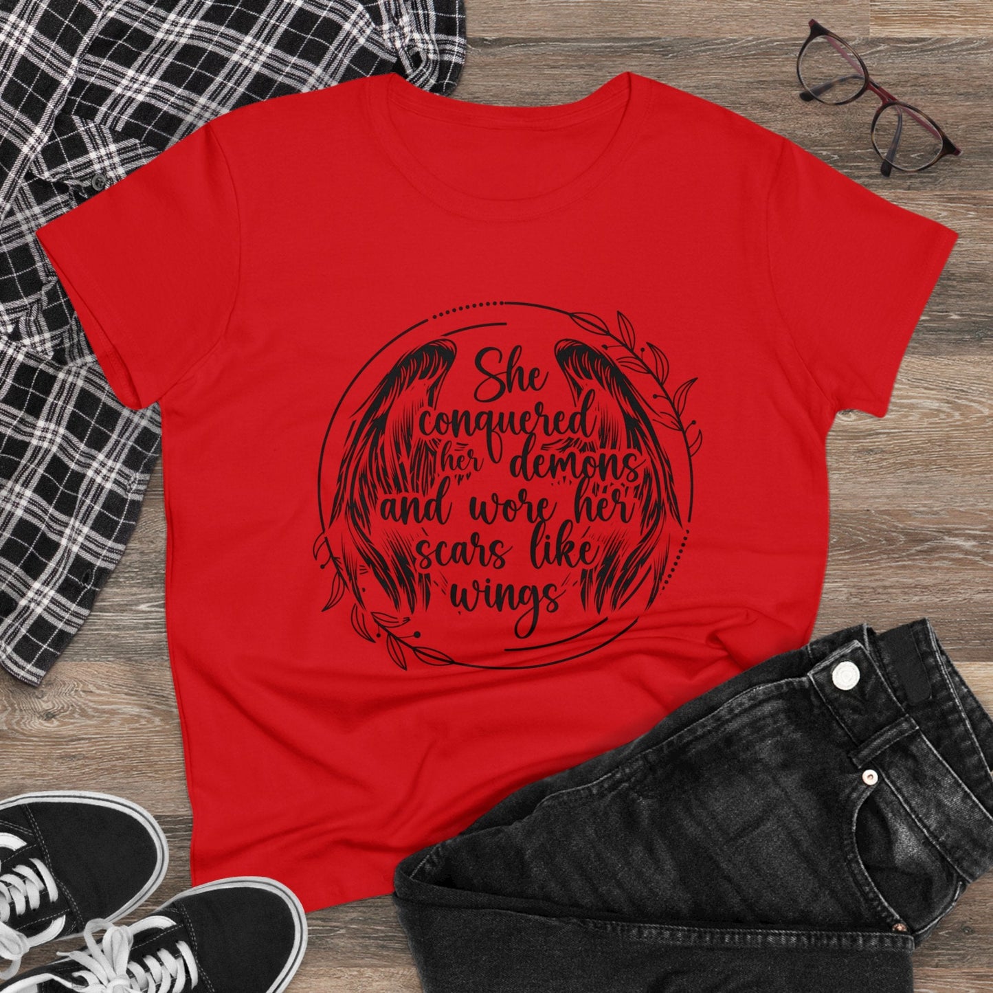 Womens Recovery T-Shirt | Inspiring Sobriety |  She Conquered Her Demons