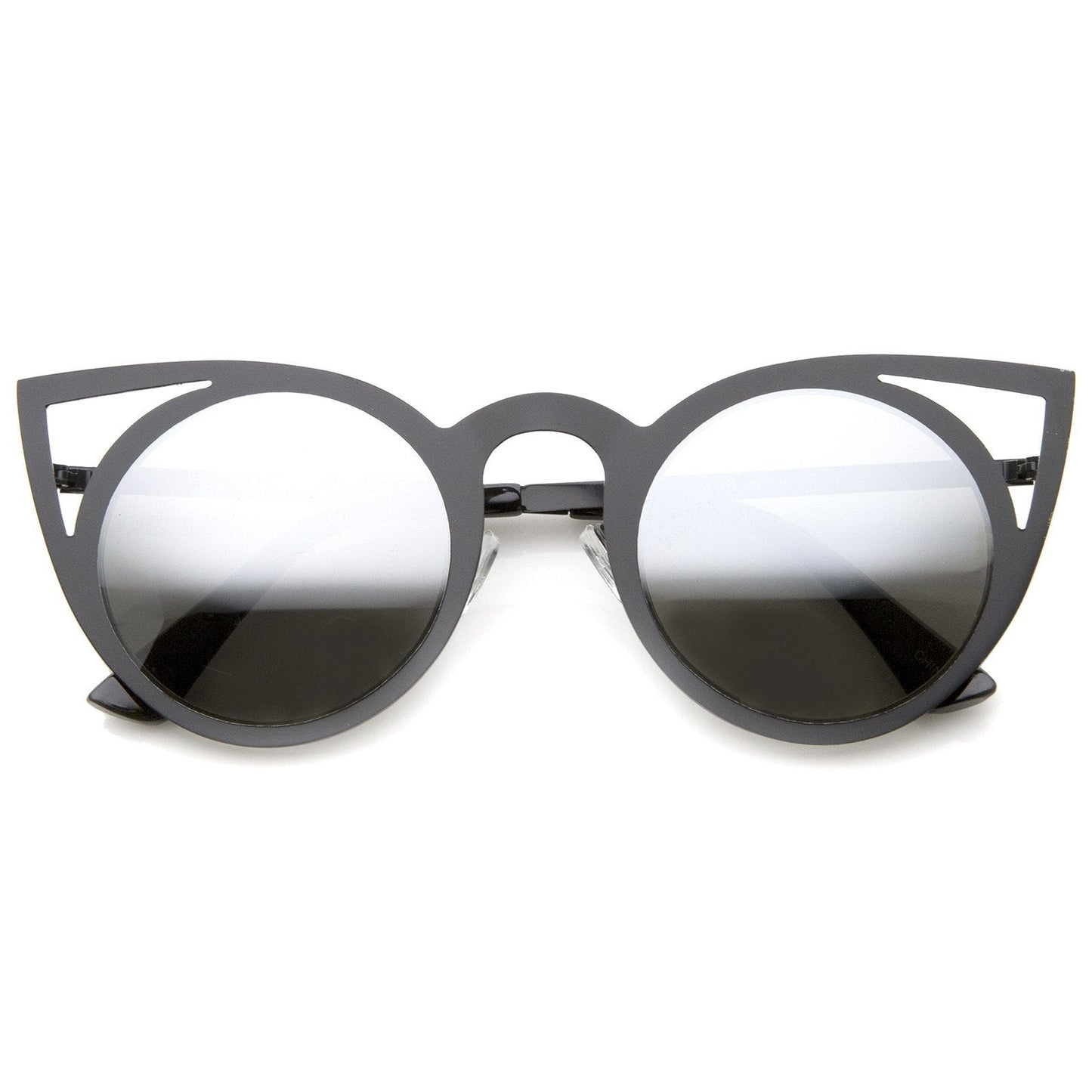 Women's Laser Cut Round Metal Mirror Lens Sunglasses A102