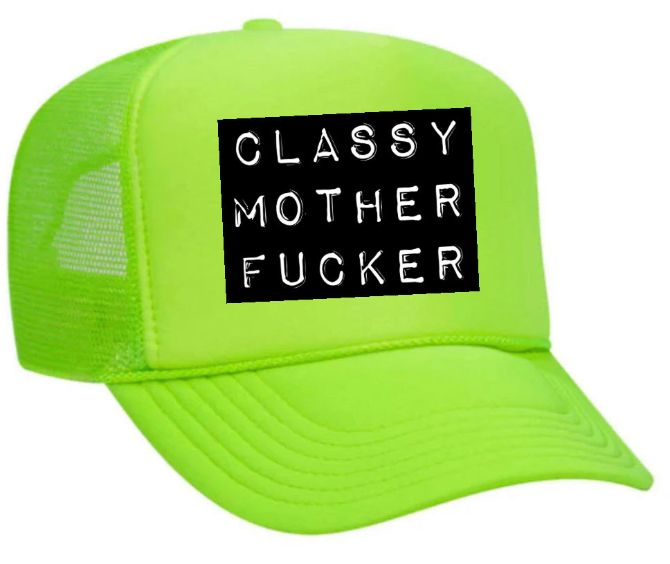 Classy Mother Fucker Block Trucker Hat