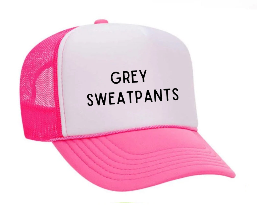 Grey Sweatpants Trucker Hat