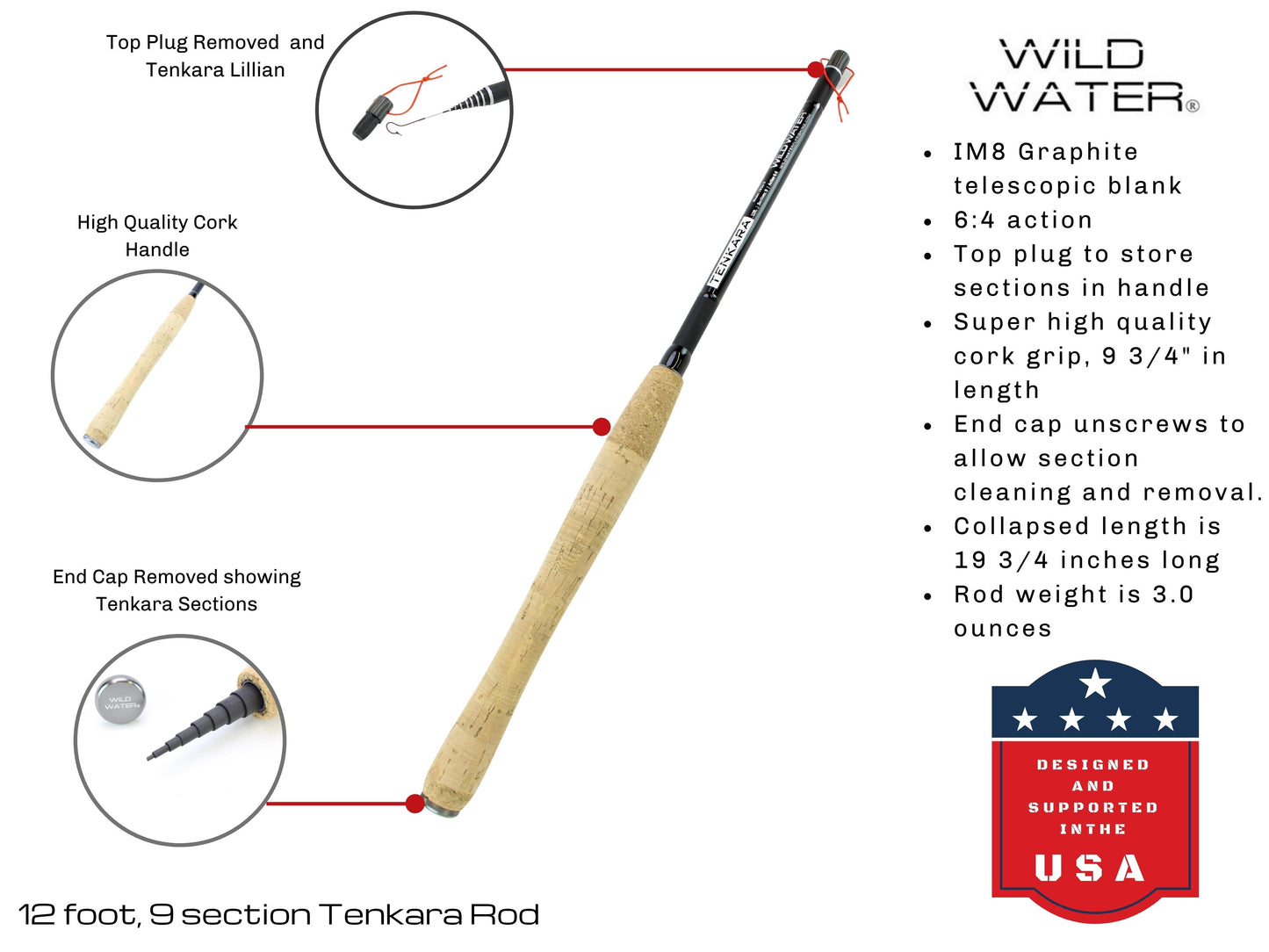 Tenkara Fly Fishing Kit, 12ft Rod | Wild Water Fly Fishing