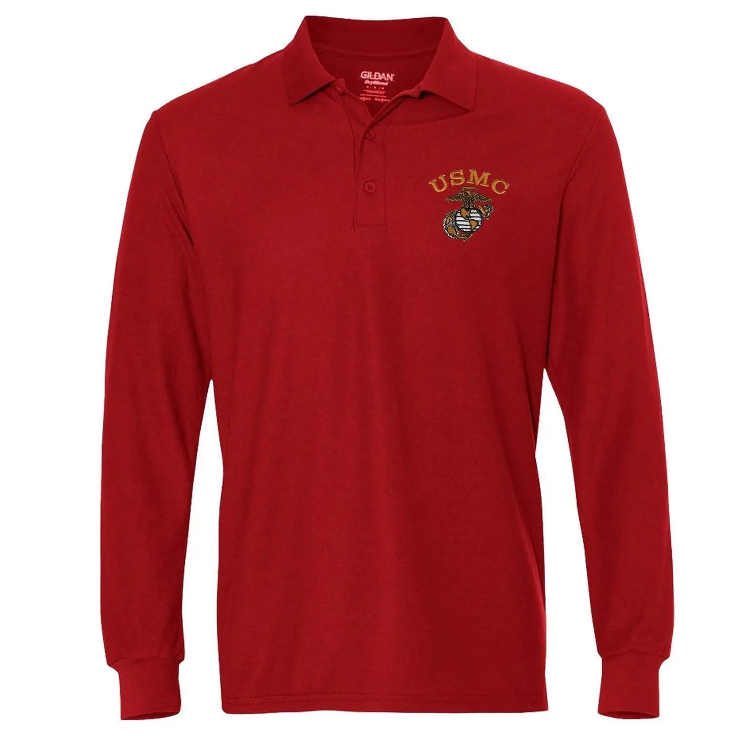 Tonal USMC EGA Embroidered Long Sleeve Polo